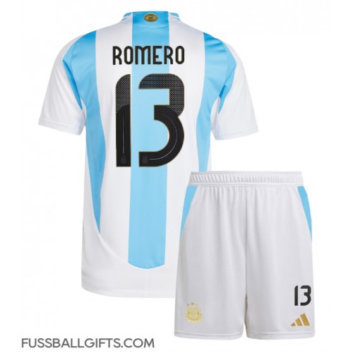 Argentinien Cristian Romero #13 Fußballbekleidung Heimtrikot Kinder Copa America 2024 Kurzarm (+ kurze hosen)